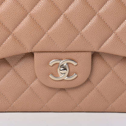 Chanel Caviar Quilted Jumbo Double Flap Beige 8 of 10