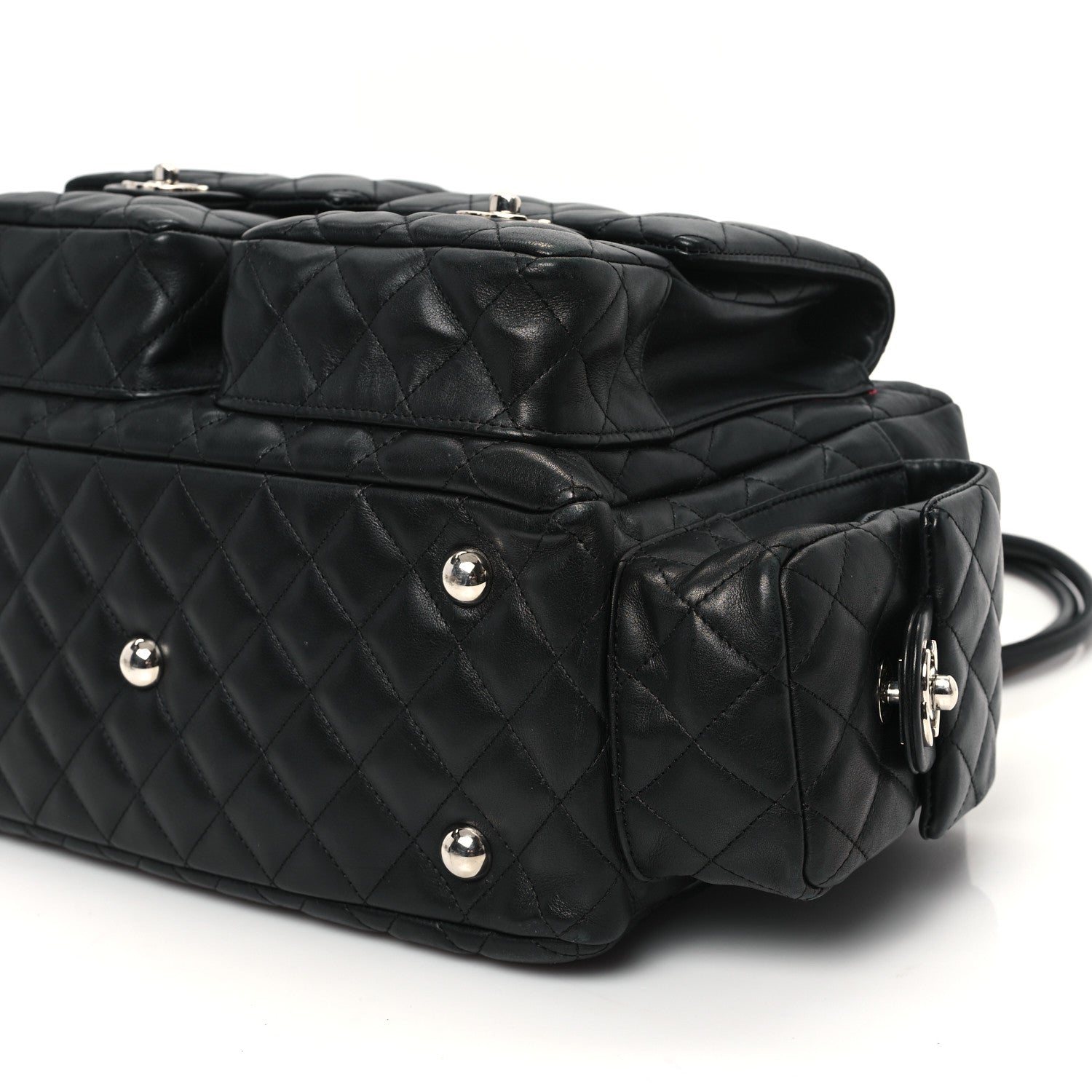 Chanel Calfskin Quilted Large Cambon Multipocket Reporter Black 10 of 13