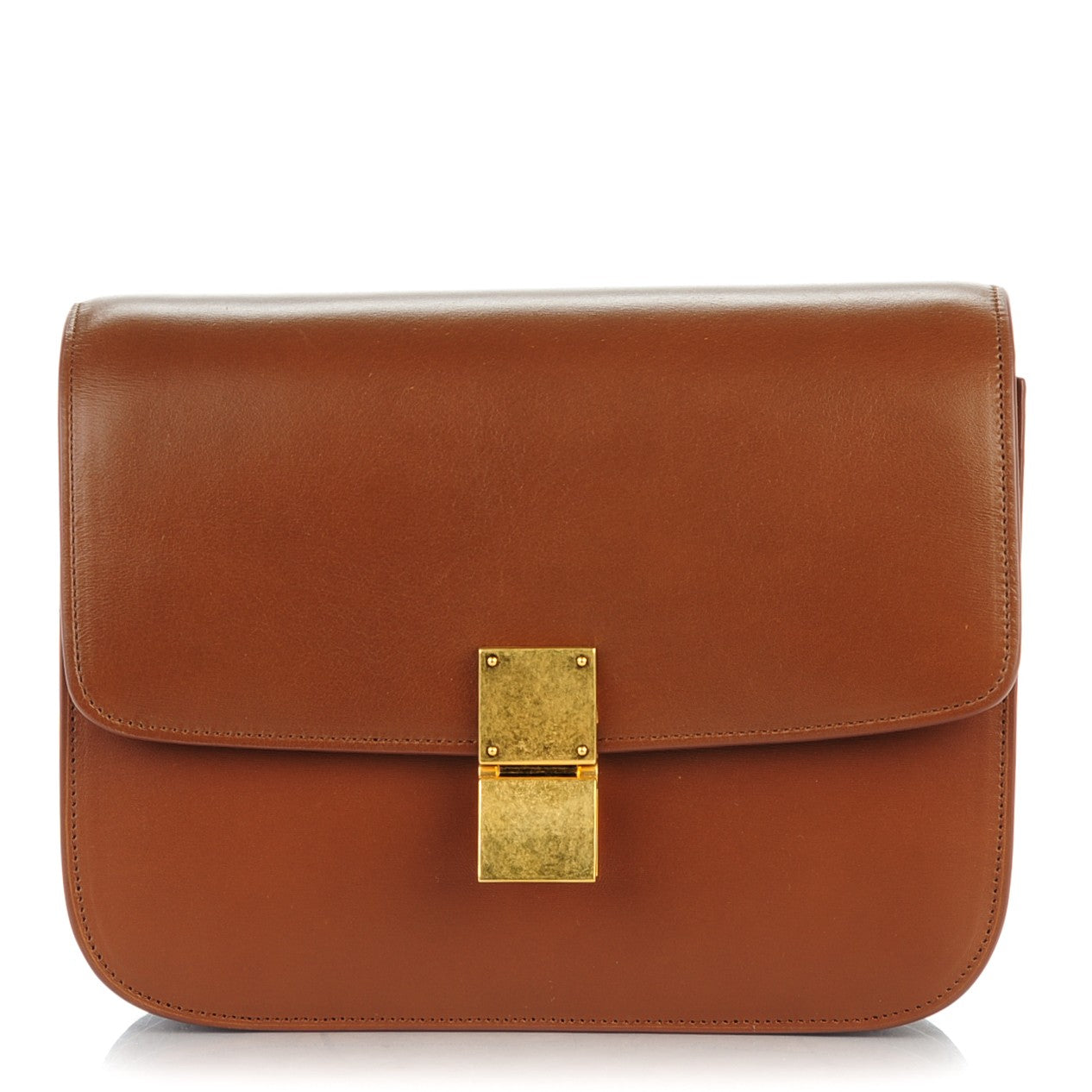 Celine Smooth Calfskin Medium Classic Box Flap Bag Chestnut 1 of 9