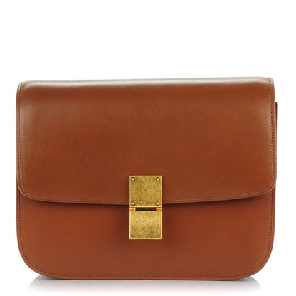 Celine Smooth Calfskin Medium Classic Box Flap Bag Chestnut 1 of 9