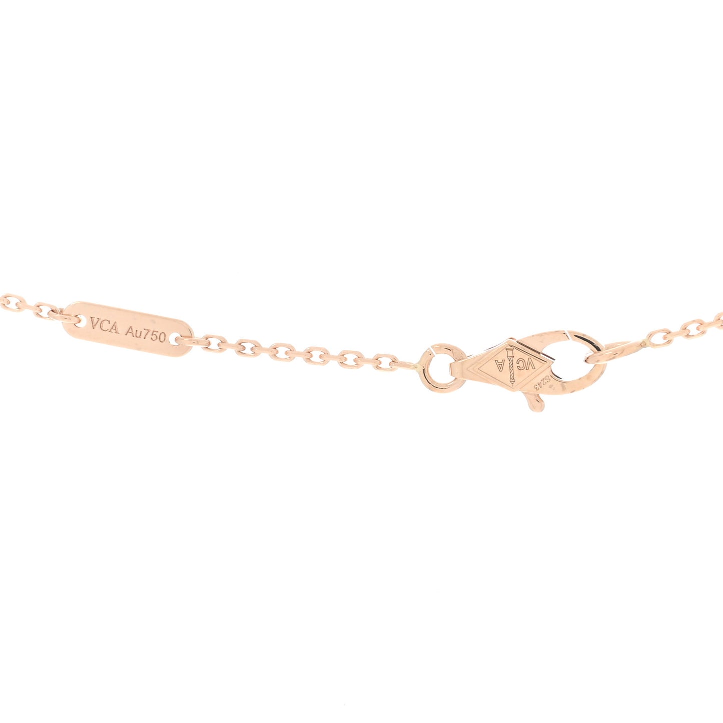 VAN CLEEF & ARPELS 18K Rose Gold Carnelian Sweet Alhambra Pendant Necklace