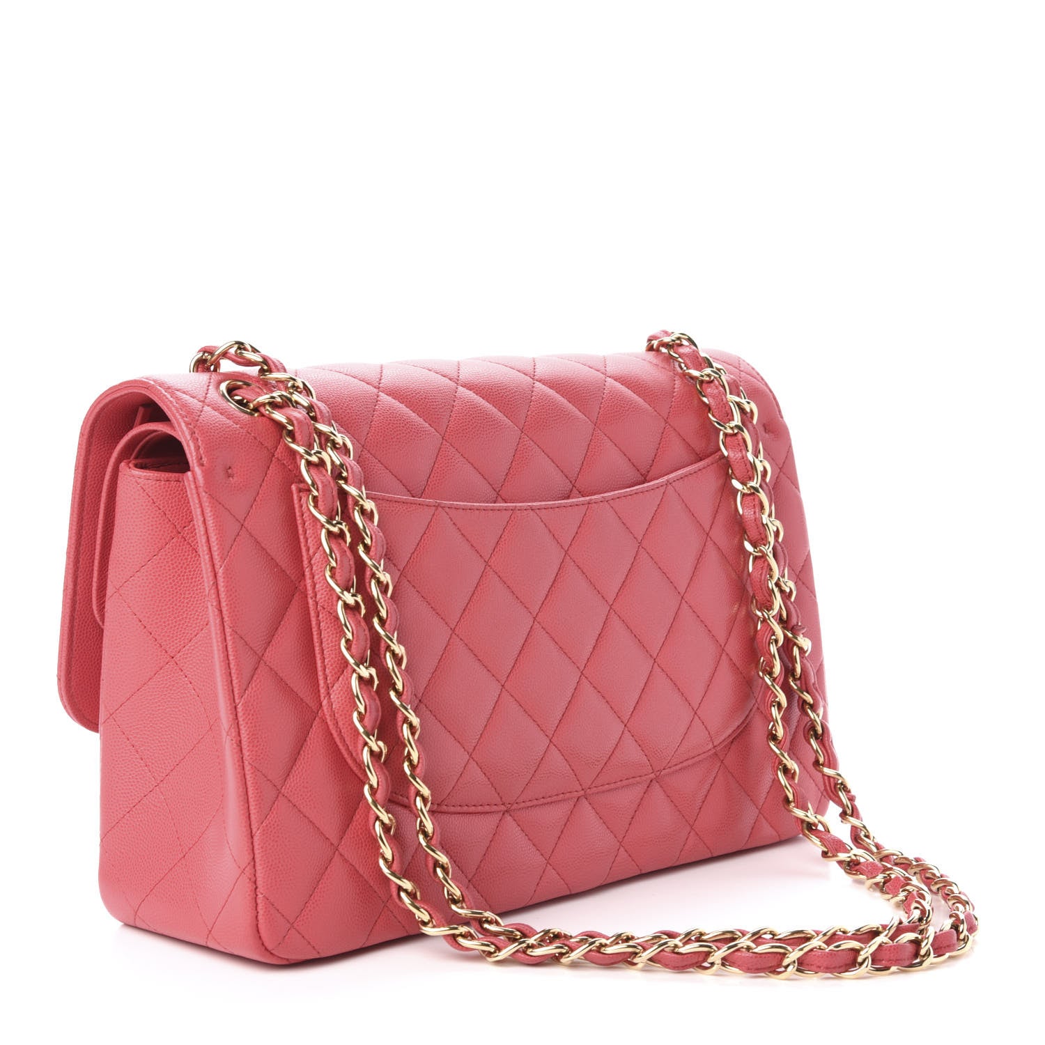 Chanel Caviar Quilted Jumbo Double Flap Dark Pink 3 of 12
