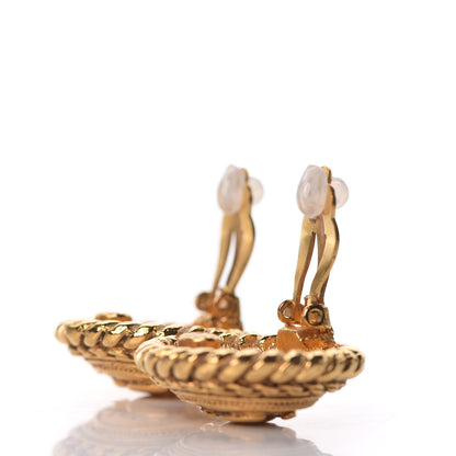 Chanel CC Button Clip On Earrings Gold 3 of 4