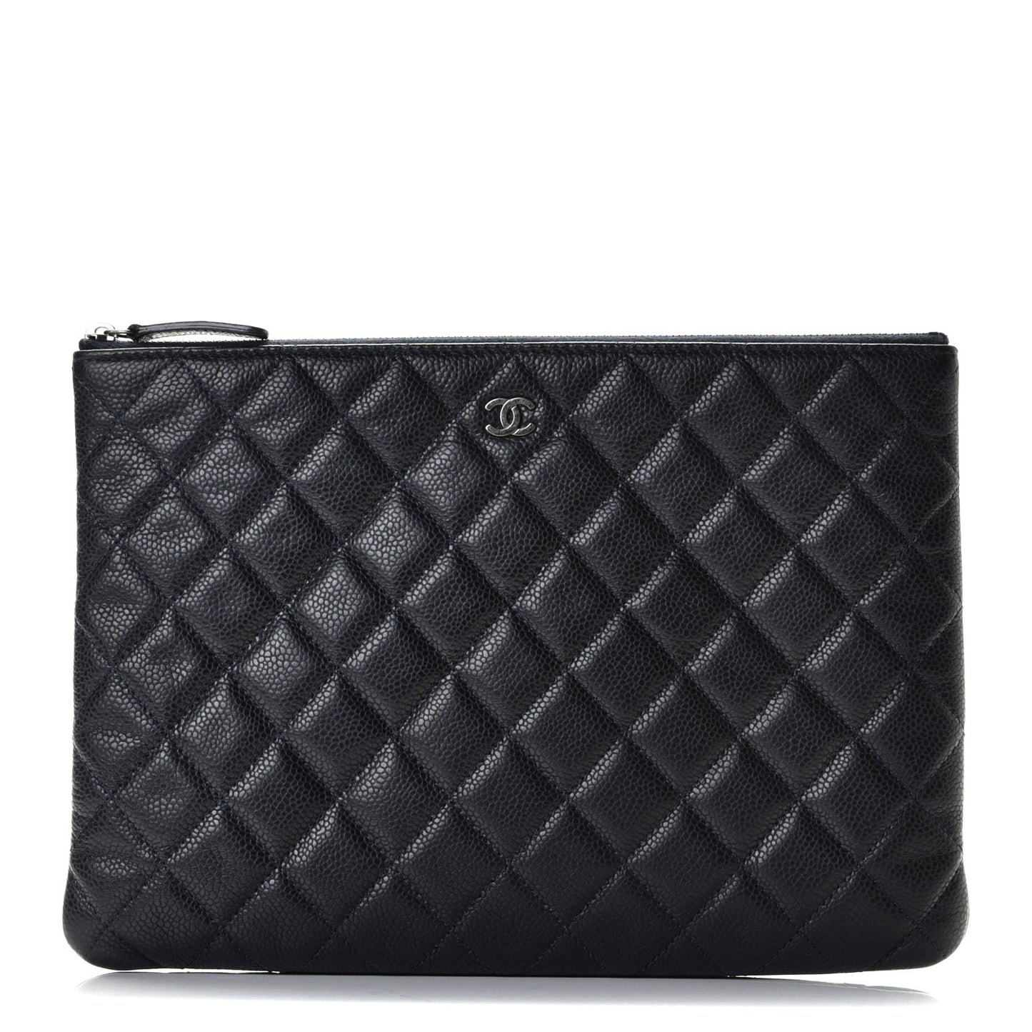 Caviar Quilted Medium Cosmetic Case Navy