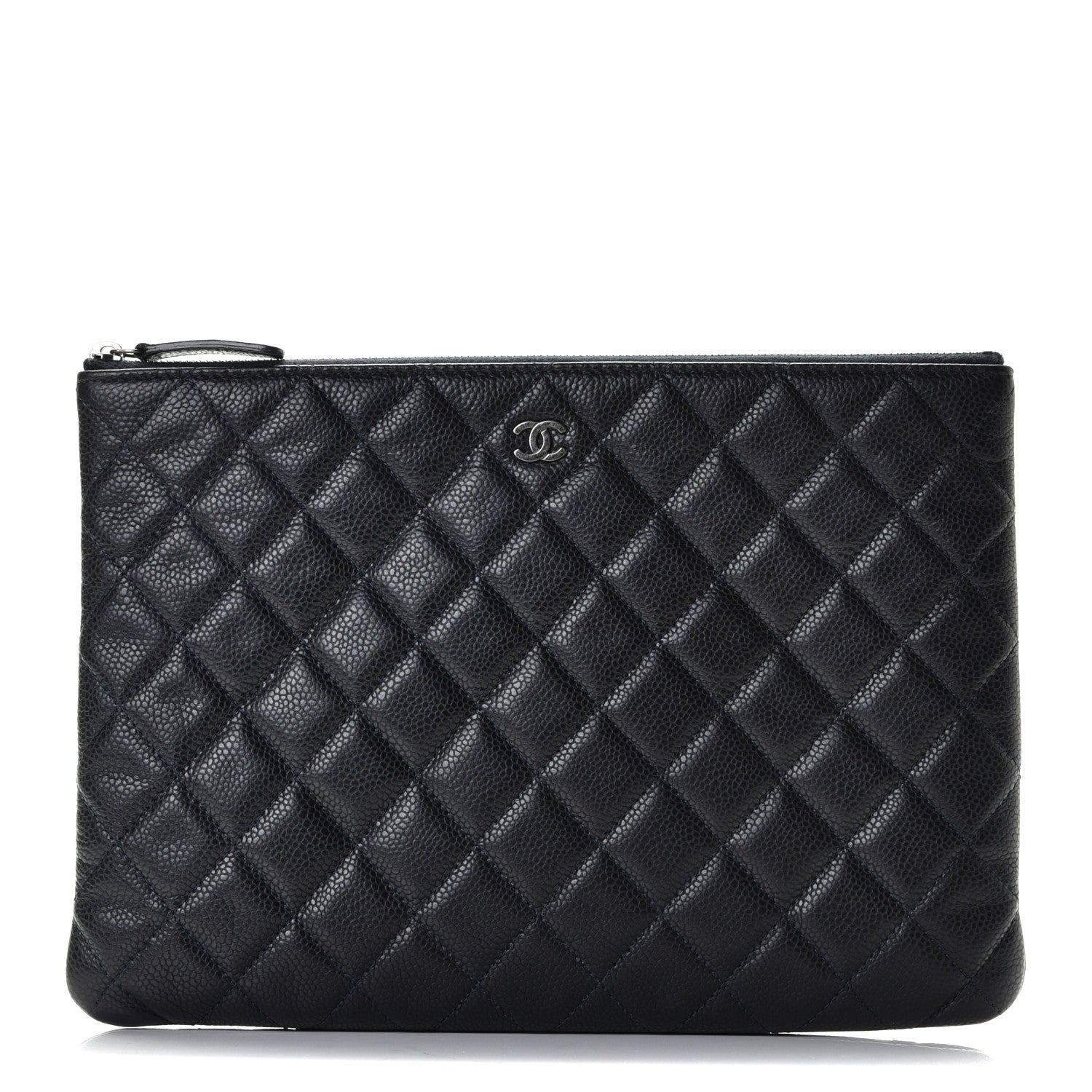 Chanel Caviar Quilted Medium Cosmetic Case Navy 1 of 5