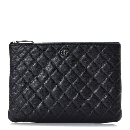Chanel Caviar Quilted Medium Cosmetic Case Navy 1 of 5