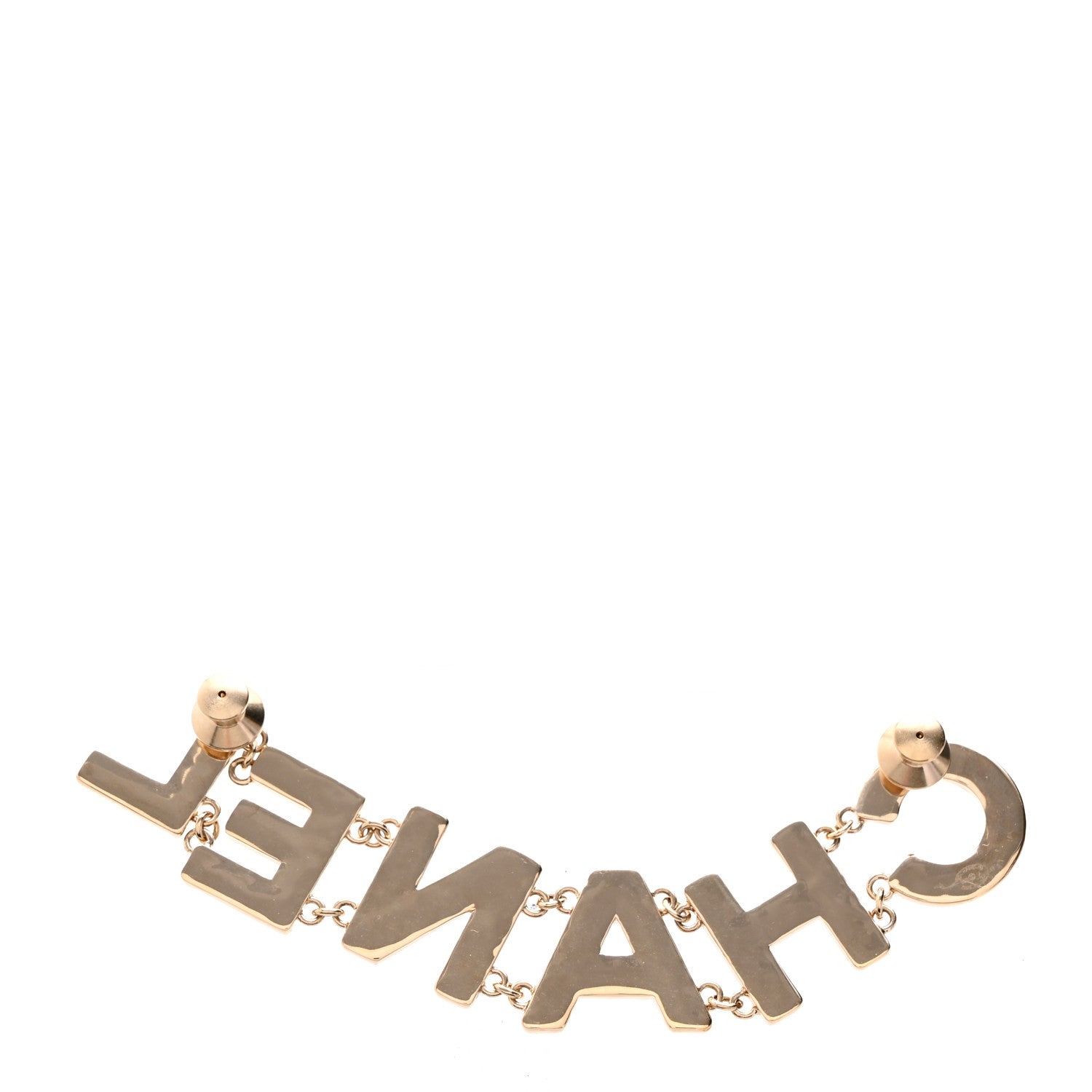 Chanel Crystal Cha-Nel Logo Brooch Black Gold 2 of 4
