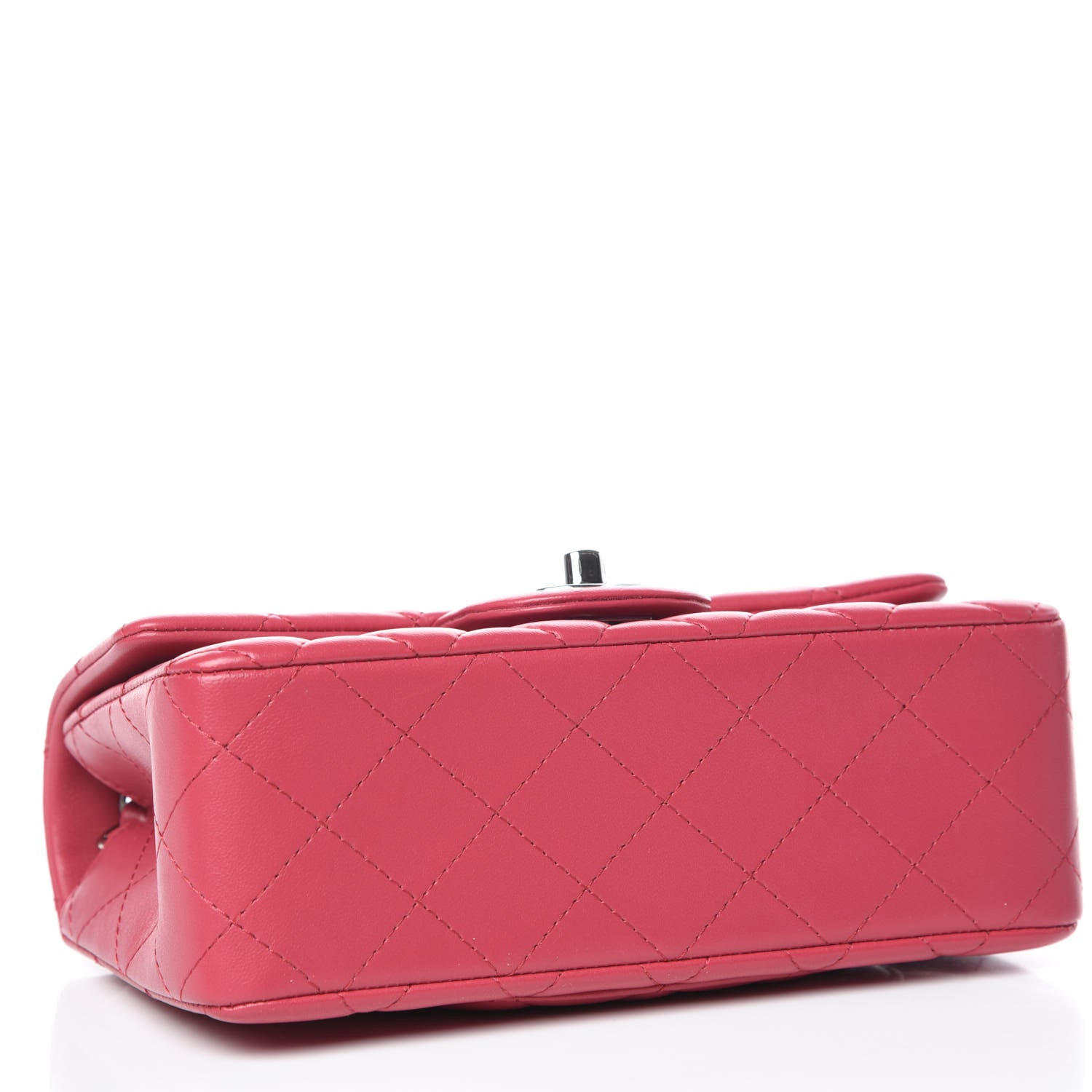 Chanel Lambskin Quilted Mini Rectangular Flap Dark Pink 4 of 10