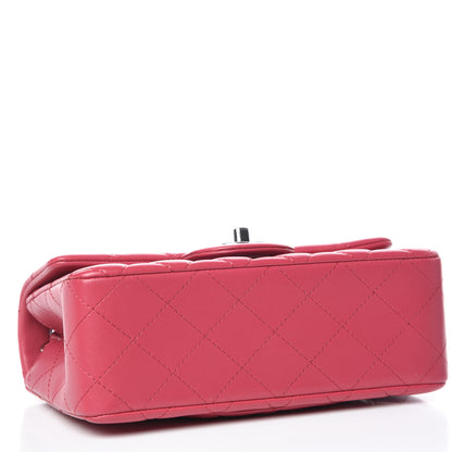 Chanel Lambskin Quilted Mini Rectangular Flap Dark Pink 4 of 10