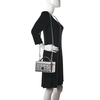 MCM Metallic Visetos Vanity Case Silver 2 of 10