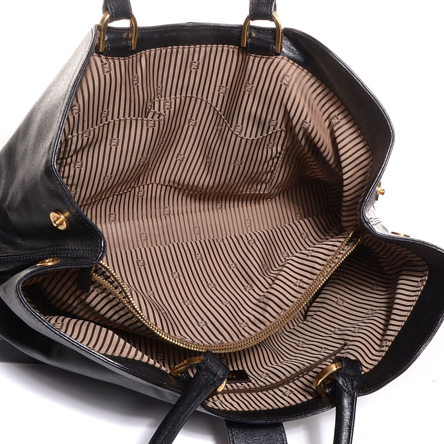 Fendi Vitello Elite Chameleon Shopper Tote Black 5 of 11