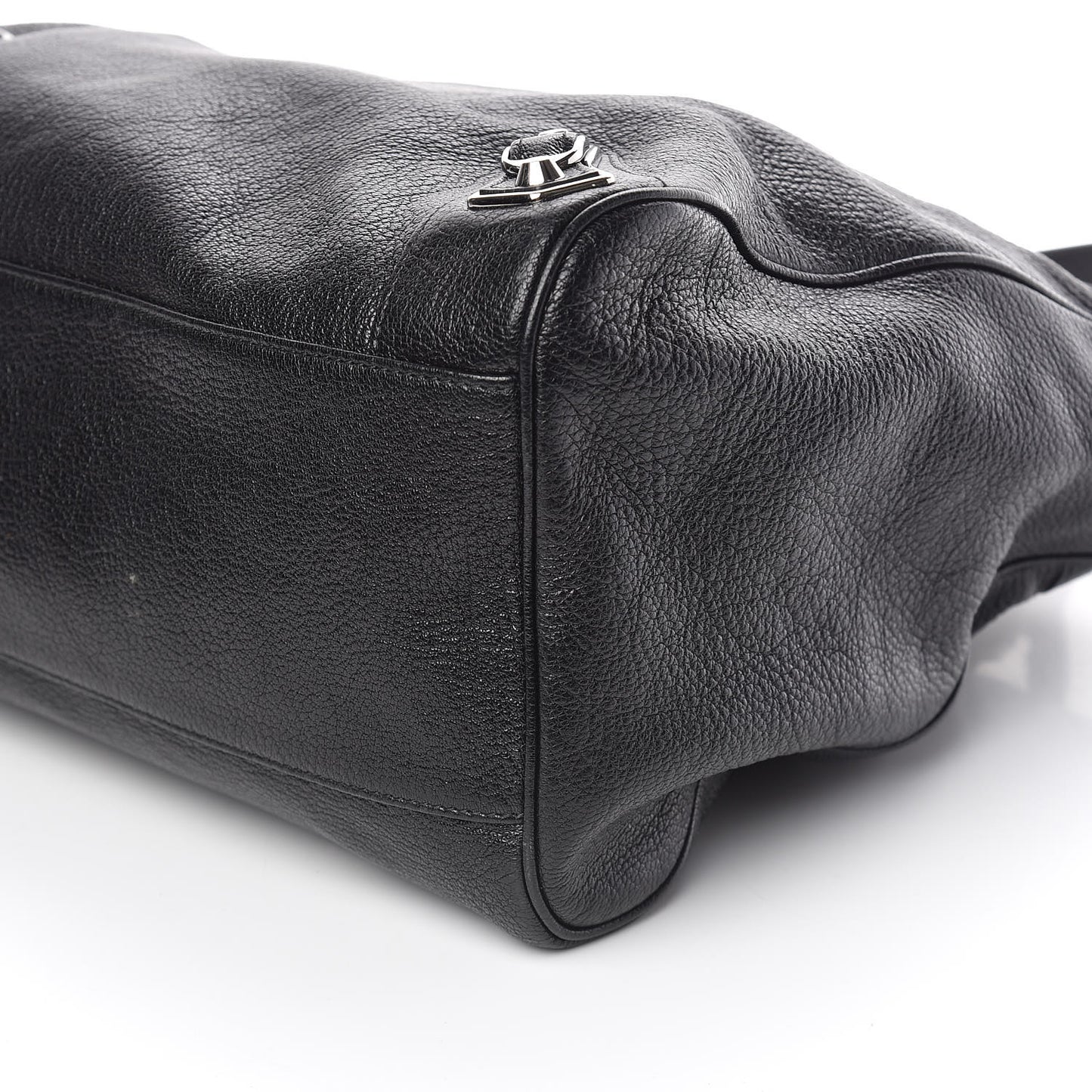 Chevre Silver Metallic Edge Hardware Velo Black