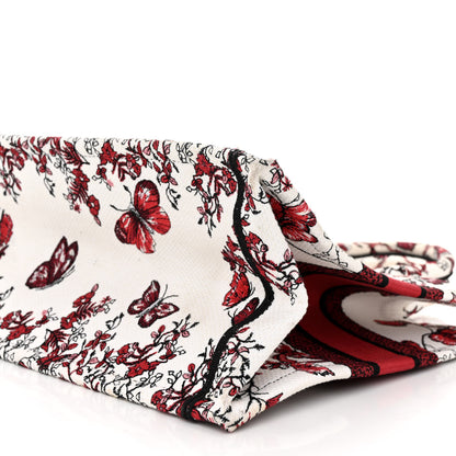 Christian Dior Canvas Embroidered Medium Le Coeur Des Papillons Book Tote White Multicolor 10 of 12