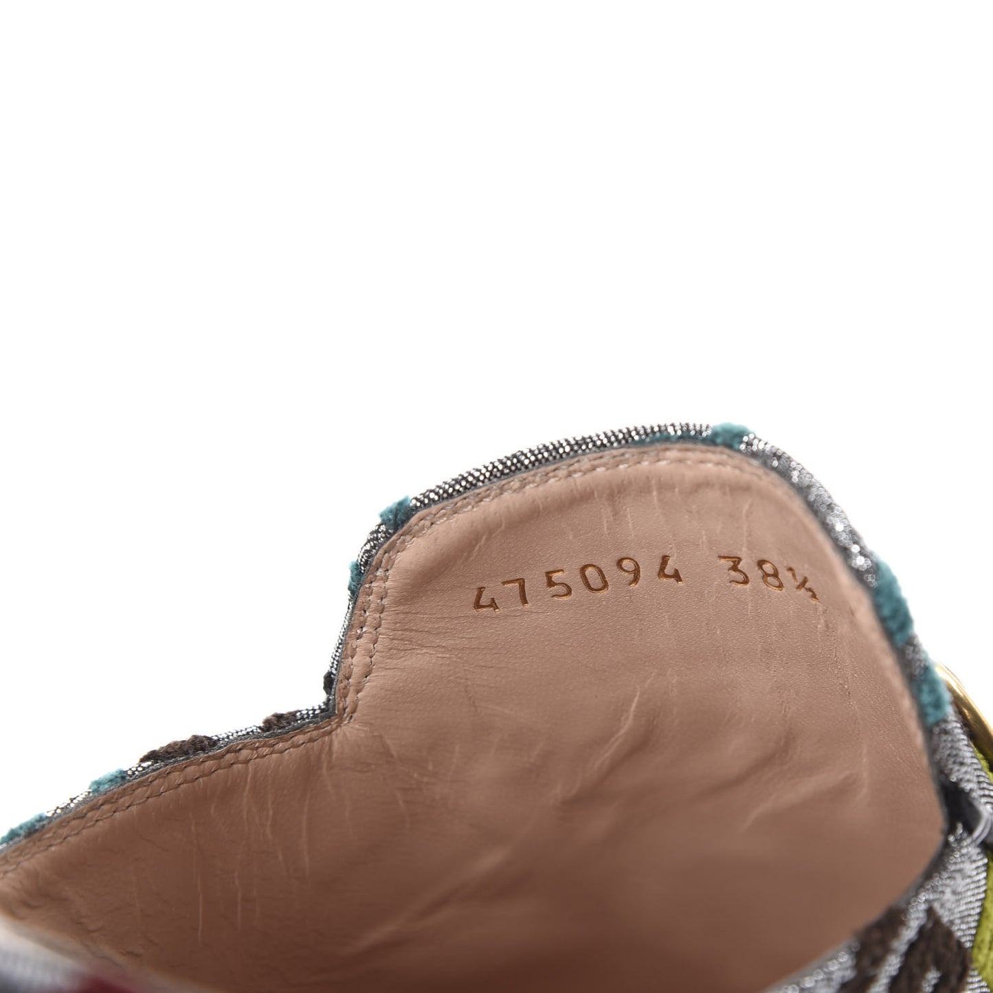 Velvet Lurex Square G Womens Princetown Slippers 38.5 Silver Multicolor