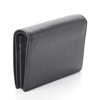 Gucci Pebbled Calfskin GG Marmont Card Case Black 3 of 7