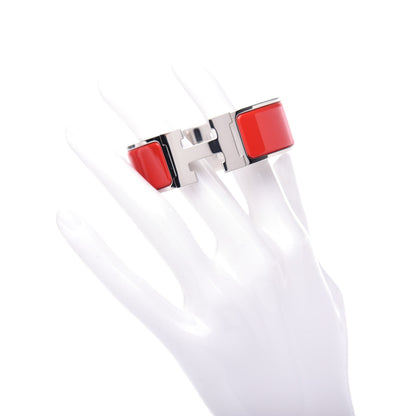 Hermes Enamel Wide Clic Clac H Bracelet PM Rouge Bandana 2 of 4