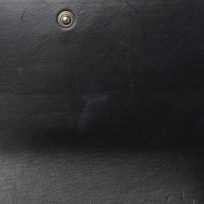 Saint Laurent Patent Glitter Striped Classic Monogram Cassandre Wallet Black Silver 9 of 10