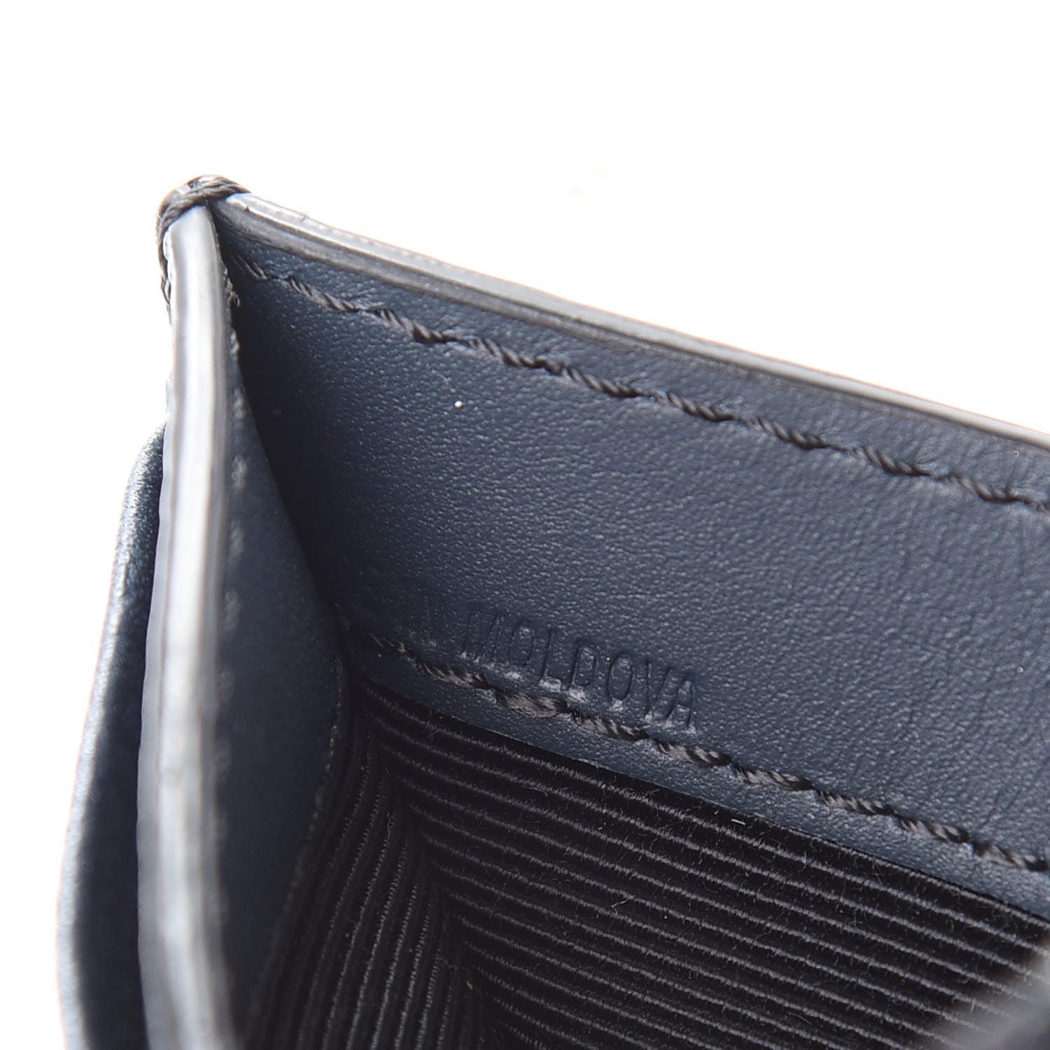 Burberry Grainy Calfskin House Check Sandon Card Case Navy 7 of 9