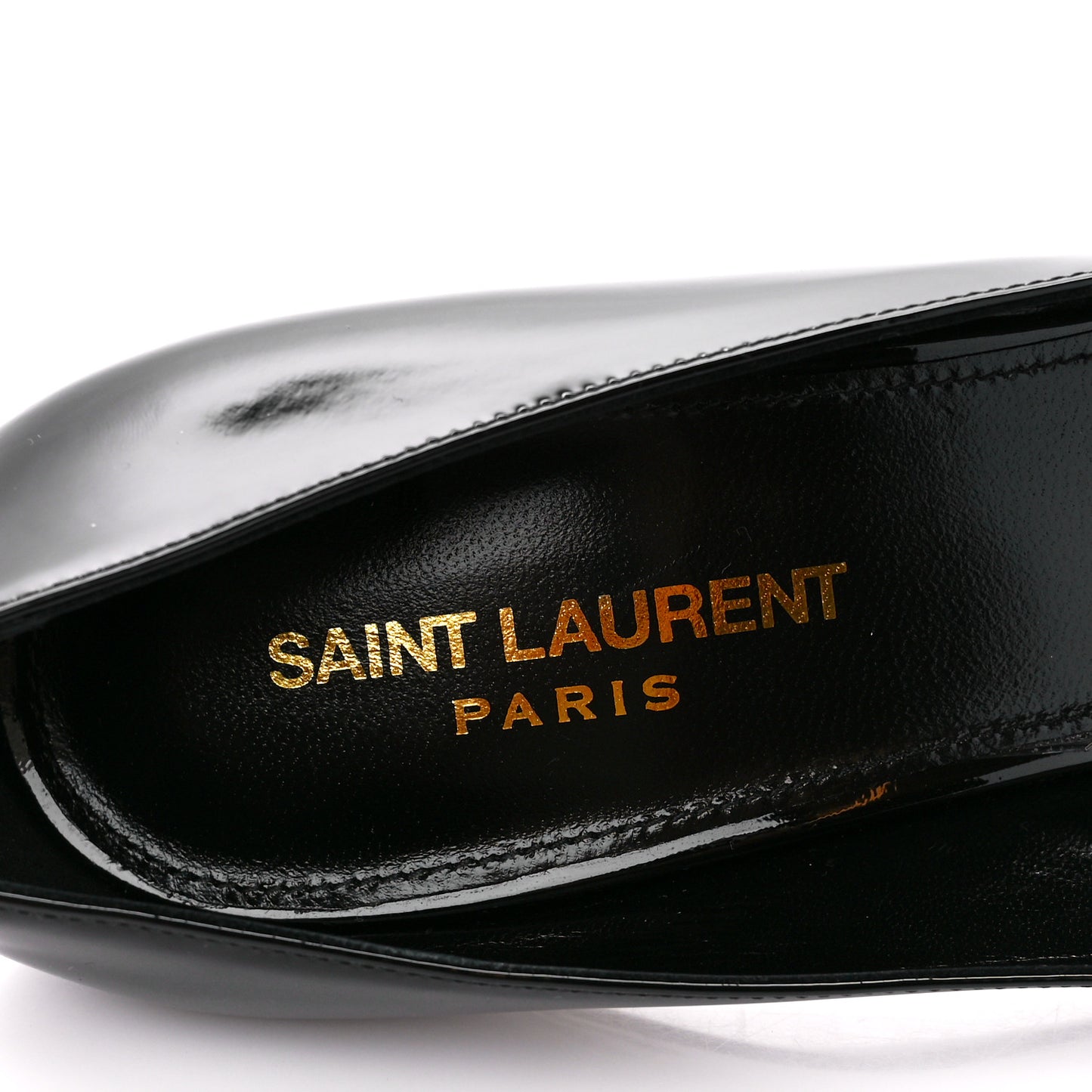 Patent Calfskin Opyum 85 Pumps 39 Black Gold