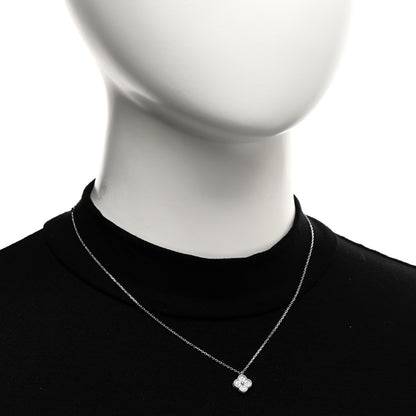 Van Cleef & Arpels 18K White Gold Diamond Sweet Alhambra Pendant Necklace 2 of 4