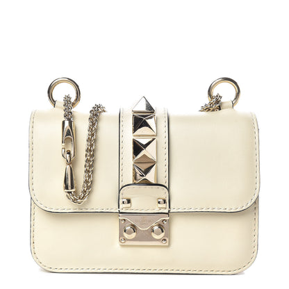 Valentino Garavani Vitello Mini Glam Lock Rockstud Flap White 1 of 9