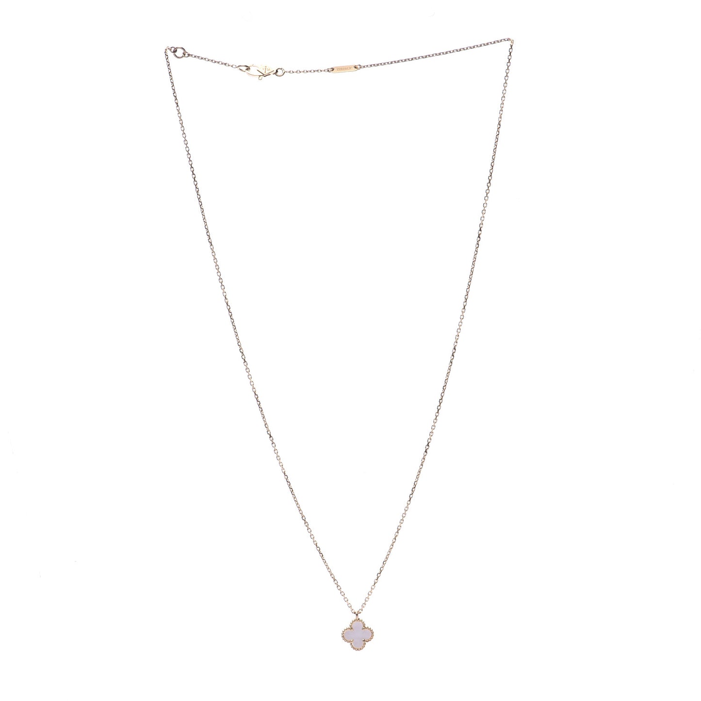 18K Yellow Gold Mother of Pearl Sweet Alhambra Pendant Necklace