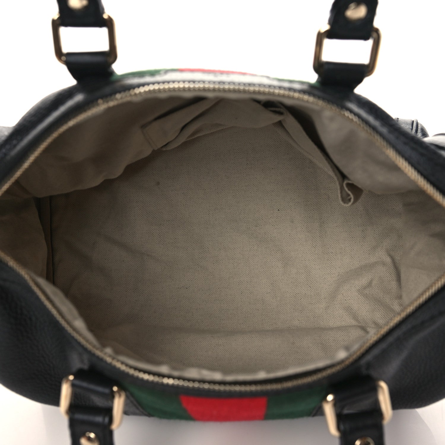 Gucci Calfskin Vintage Web Medium Boston Black 5 of 10
