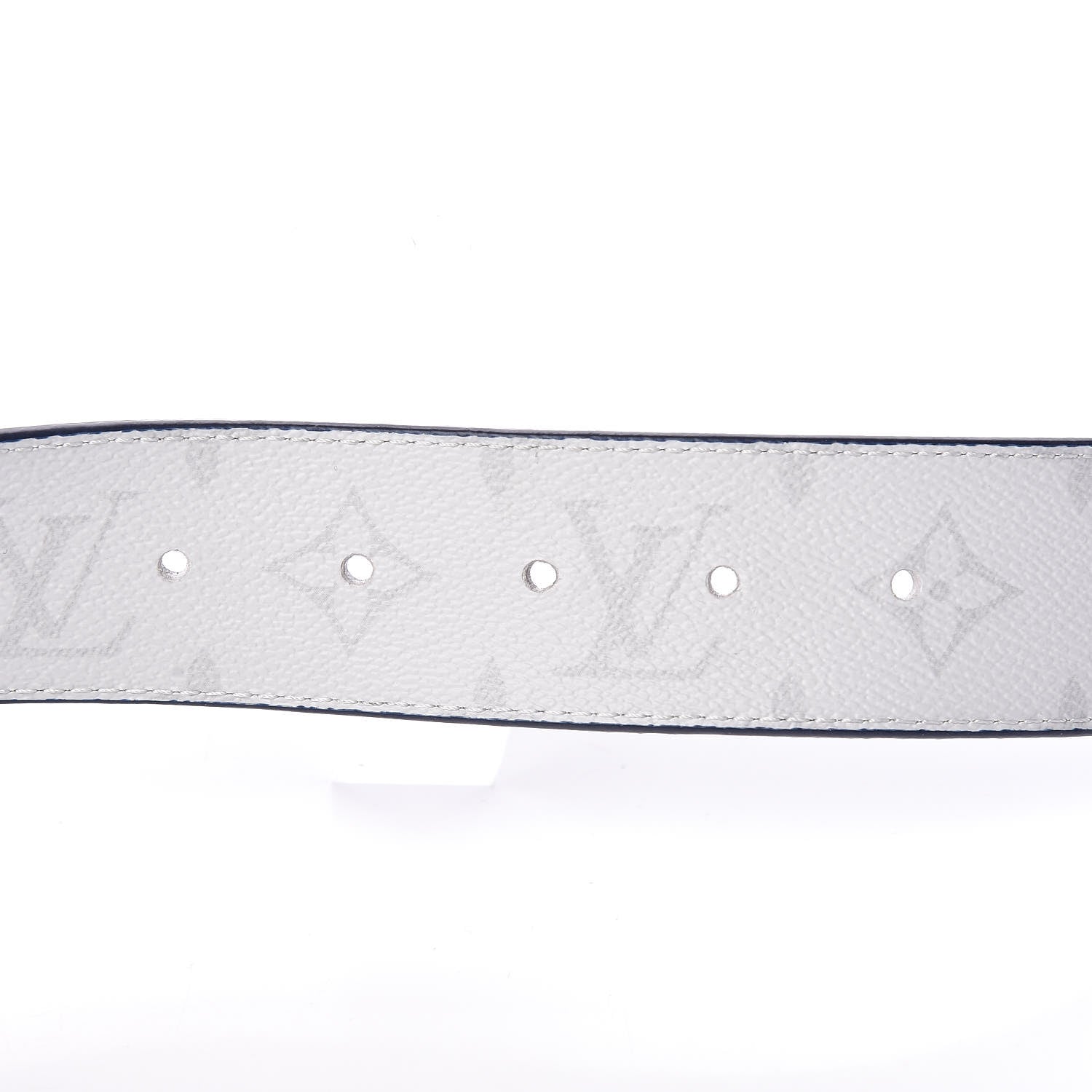 Louis Vuitton ホワイトレザーベルト　95 Louis Vuitton Printed Stickers Calfskin Monogram 40mm LV Initiales