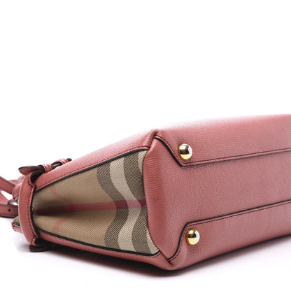 Burberry Grainy Calfskin House Check Small Banner Tote Cinnamon Red 7 of 10