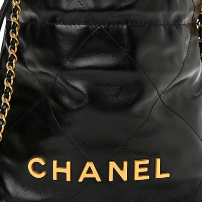 Chanel Shiny Calfskin Quilted Mini Chanel 22 Black 8 of 11