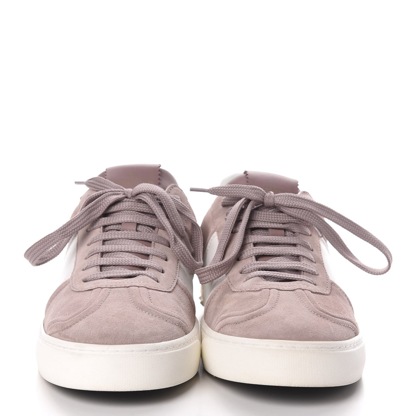 Suede Calfskin Mens Rockstud Flycrew Sneakers 41.5 Pink White