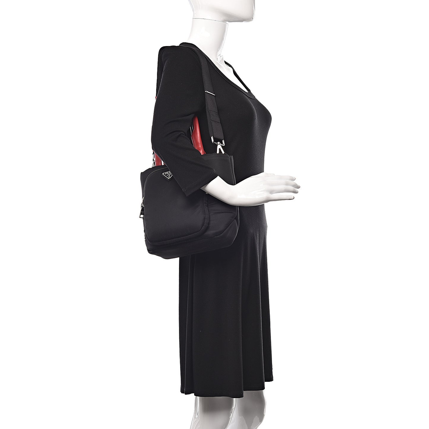 Tessuto Nylon Pocket Small Cargo Tote Black Fuoco