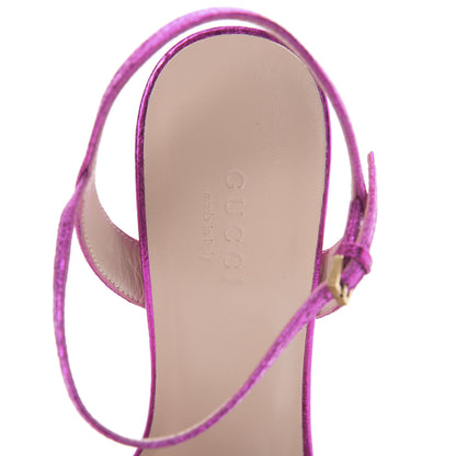 Gucci Galassia GG Marmont Ankle Wrap 105mm Sandals 38 Fuxia 6 of 8