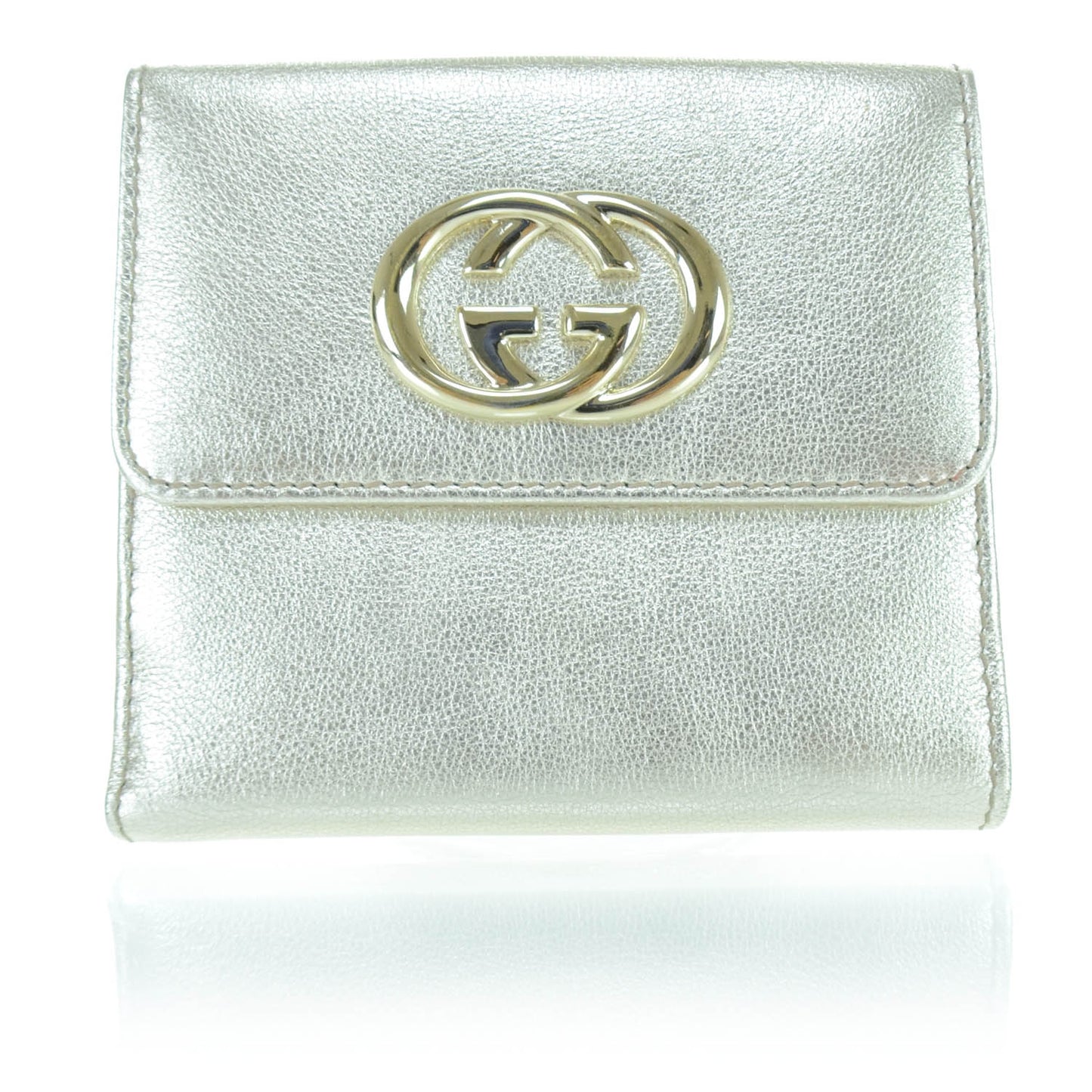 Leather Compact Britt Wallet Metallic