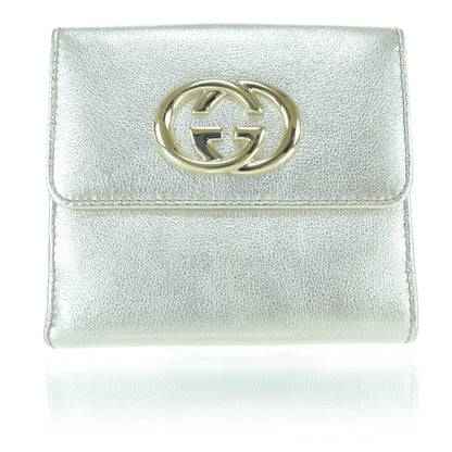 Gucci Leather Compact Britt Wallet Metallic 1 of 10