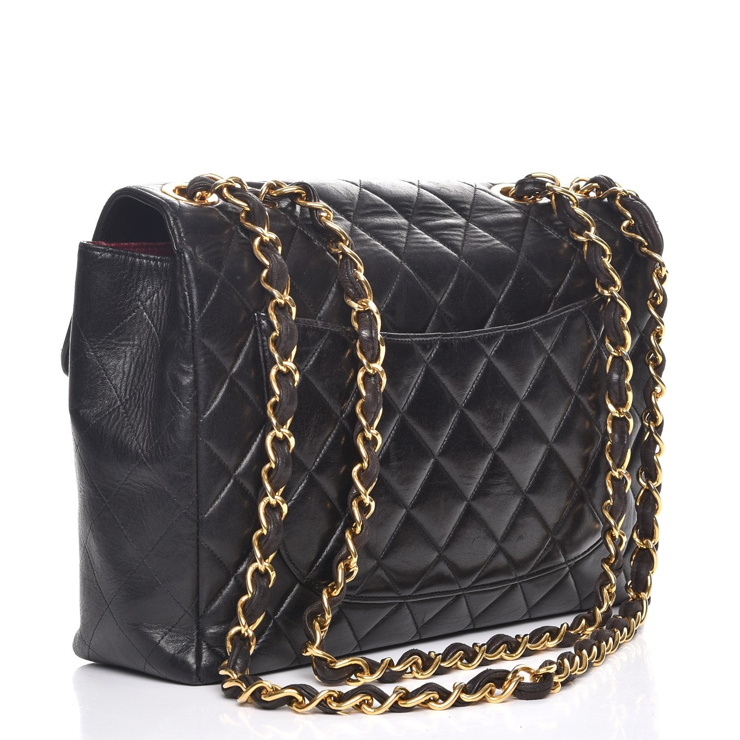 Chanel Lambskin Quilted Jumbo Single Flap Black 4 of 14
