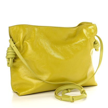 Loewe Crackle Patent Calfskin Small Flamenco Knot Bag Yellow 3 of 12
