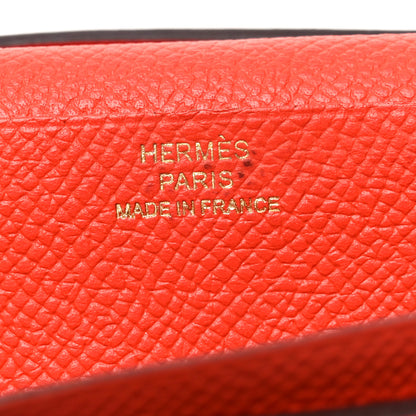 Hermes Epsom Bearn Gusset Wallet Orange Poppy 6 of 7