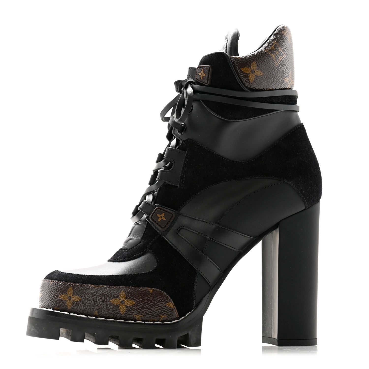Louis Vuitton Suede Calfskin Monogram Star Trail Ankle Boots 40 Black 1 of 8
