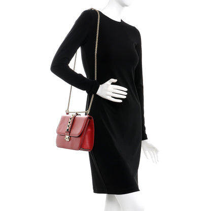 Valentino Garavani Vitello Medium Glam Lock Rockstud Flap Red 2 of 7
