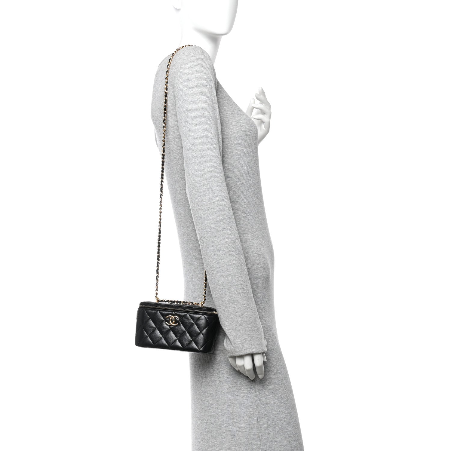 Chanel Lambskin Quilted Small CC Dynasty Vanity Case With Chain Black 2 of 10