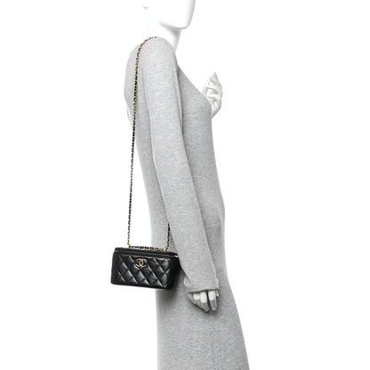 Chanel Lambskin Quilted Small CC Dynasty Vanity Case With Chain Black 2 of 10