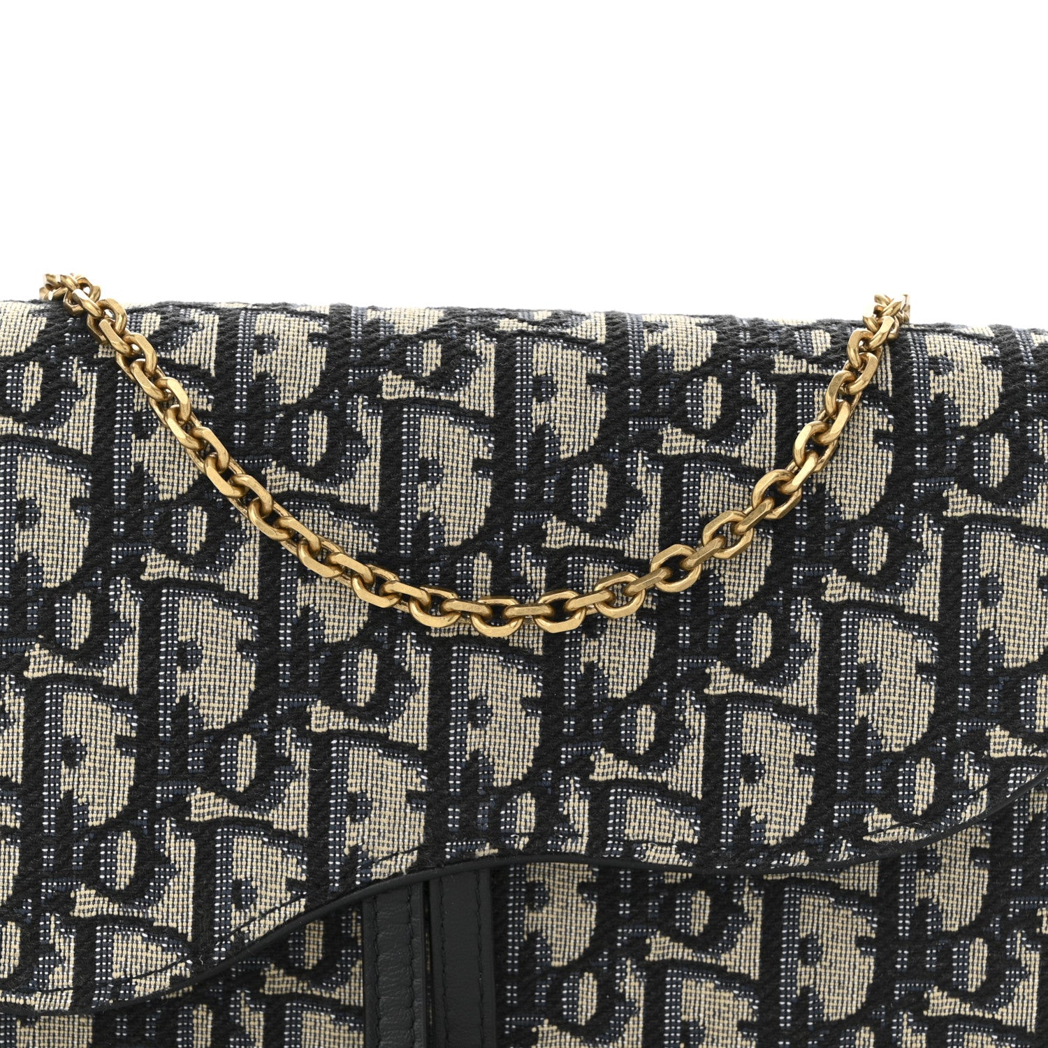 Christian Dior Oblique Saddle Chain Long Wallet Blue 7 of 10