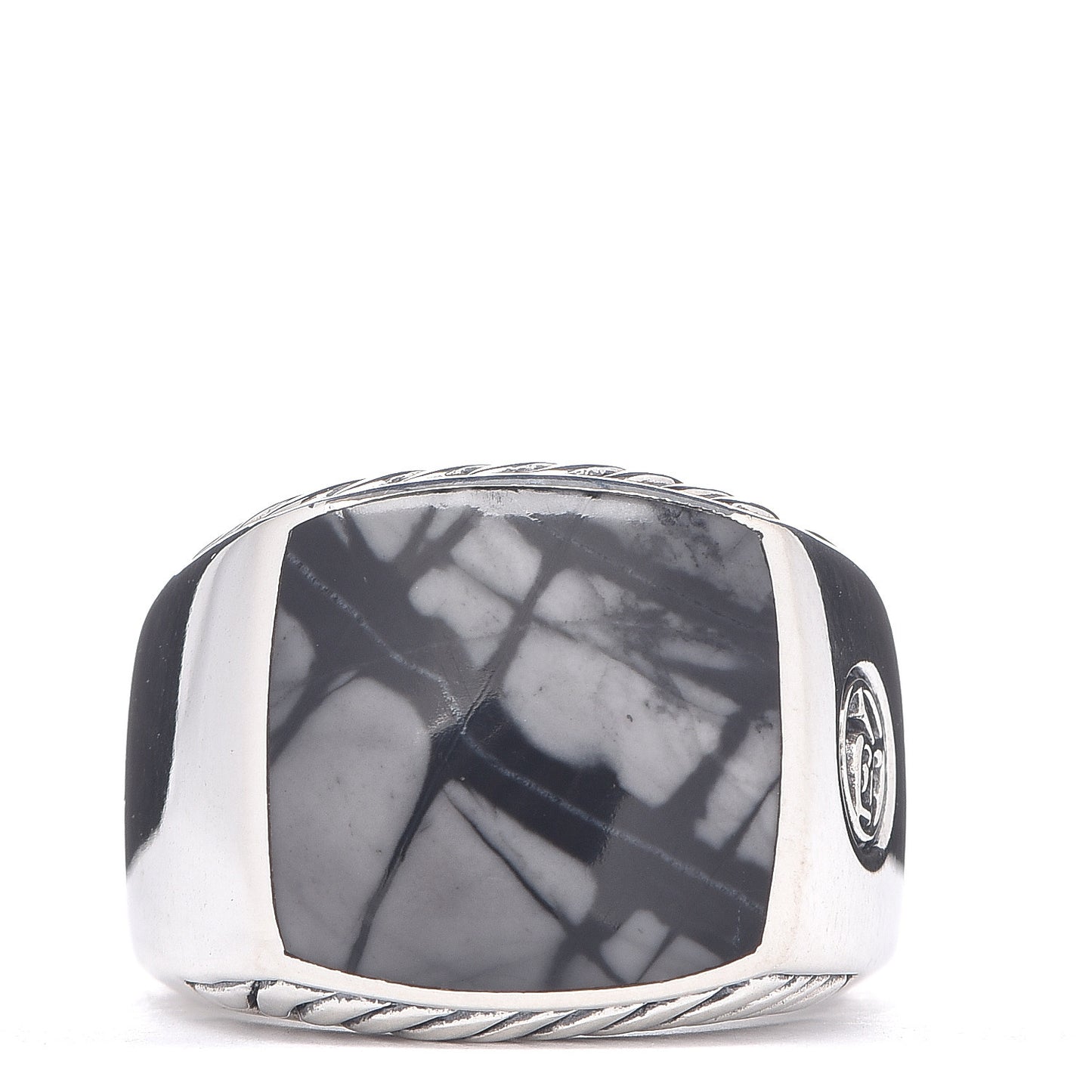 Sterling Silver Picasso Jasper Mens Signet Ring 62 10