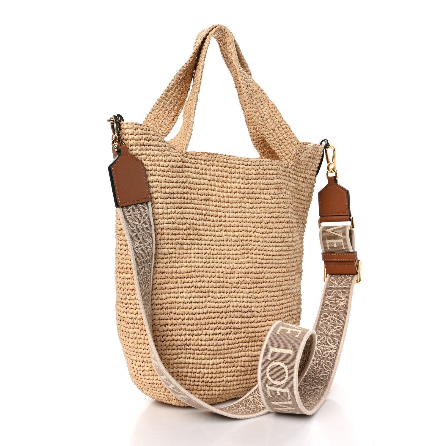 Loewe Raffia Mini Slit Tote Bag Natural Tan 3 of 9