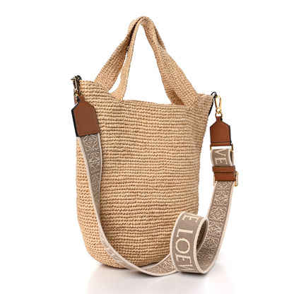 Loewe Raffia Mini Slit Tote Bag Natural Tan 3 of 9