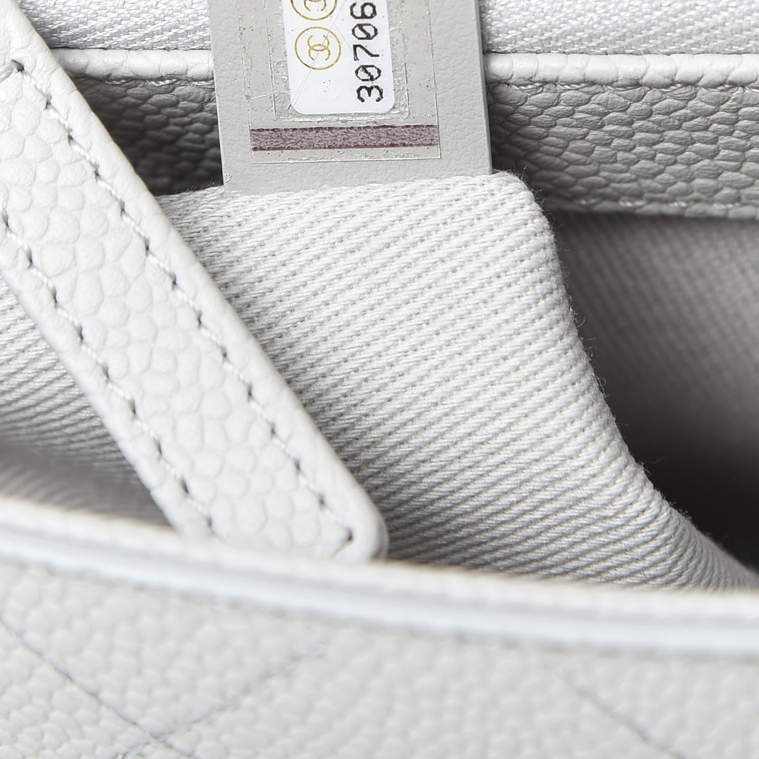 Chanel Grained Calfskin Small Stitched Flap Grey 7 of 10