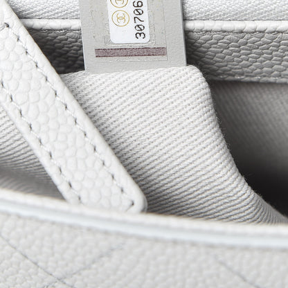 Chanel Grained Calfskin Small Stitched Flap Grey 7 of 10