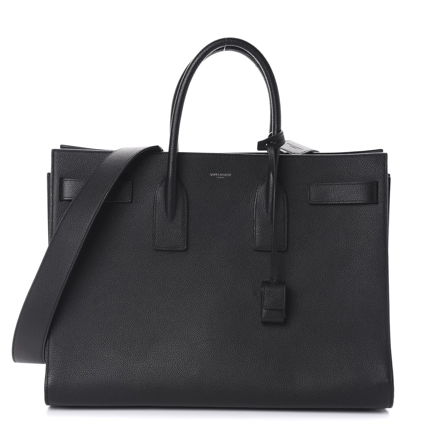 Grained Calfskin Large Sac De Jour Carryall Black