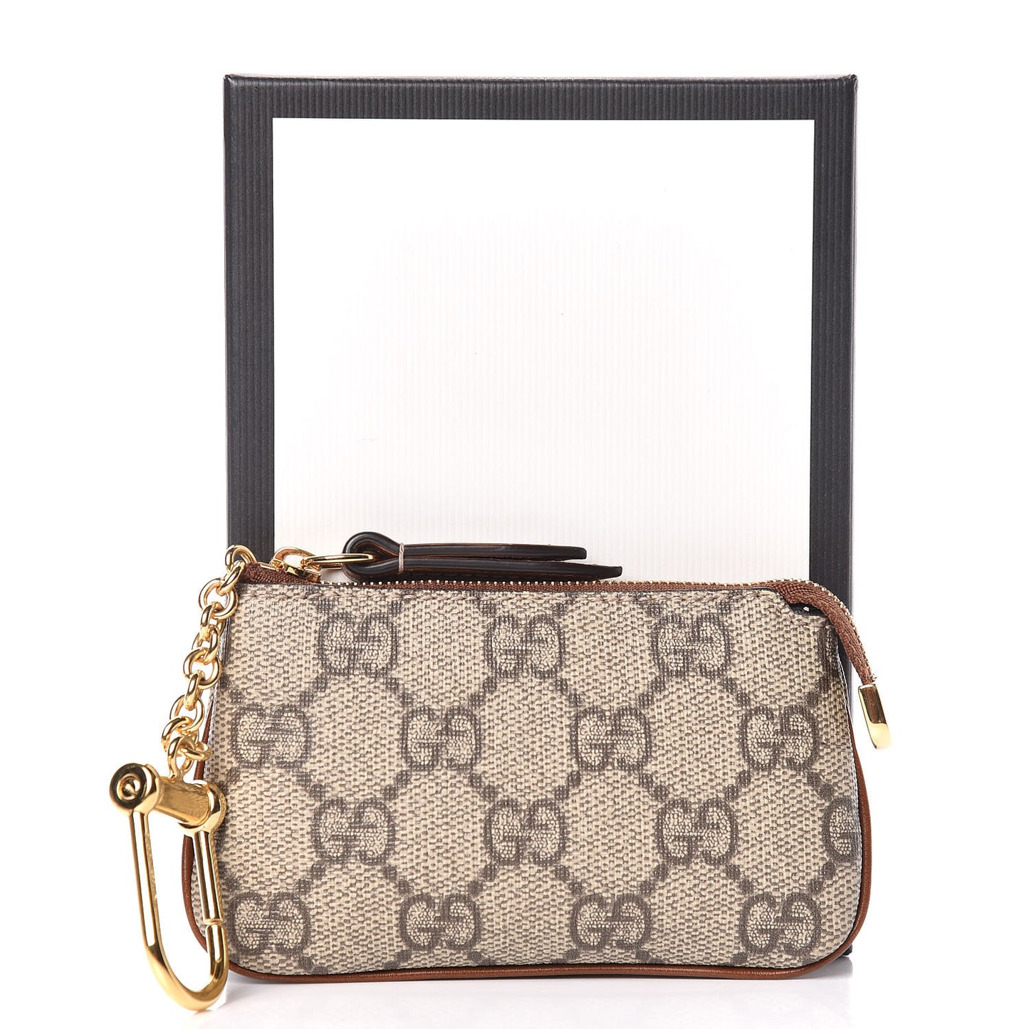 GG Supreme Monogram Key Case Brown